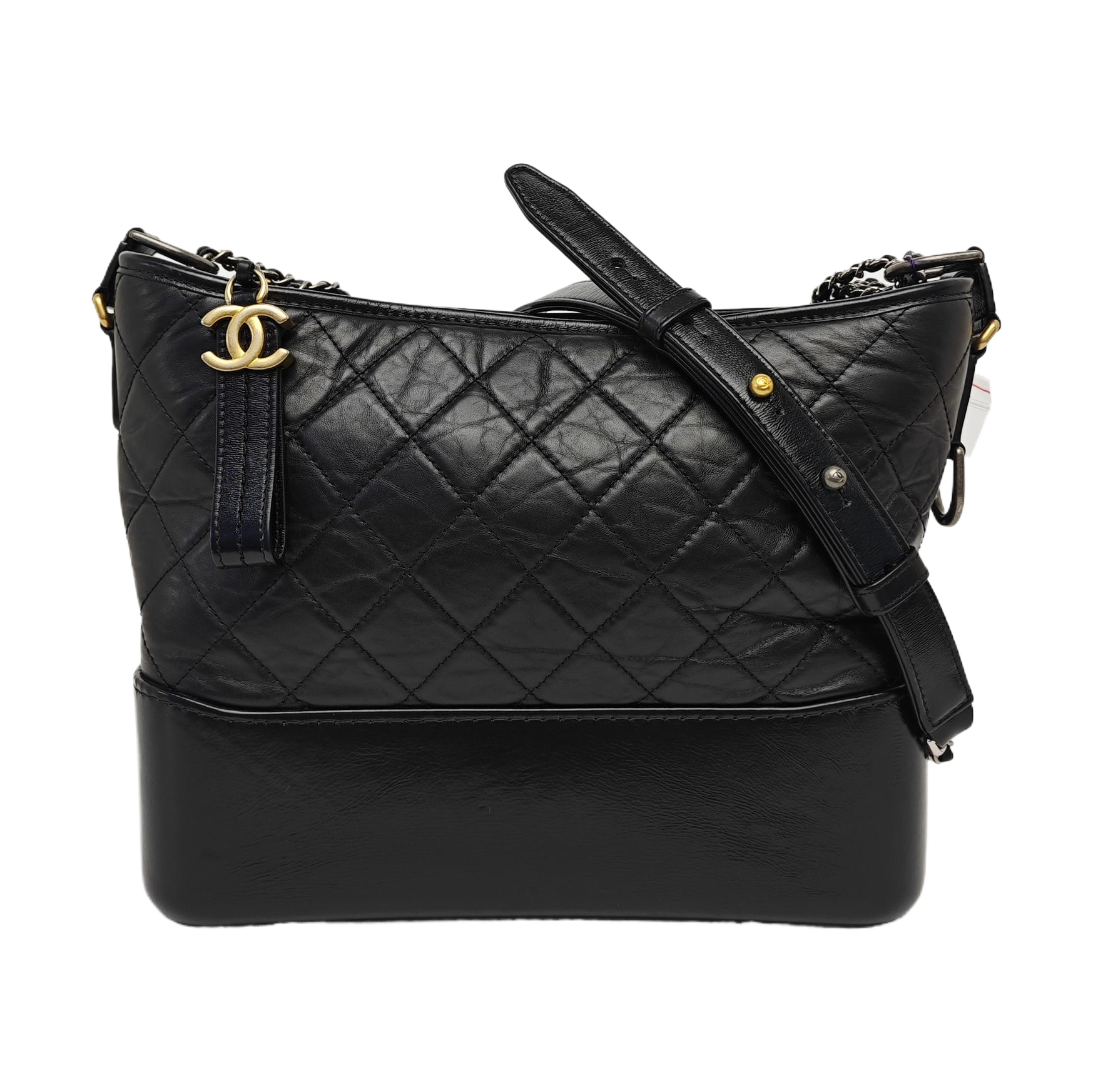 GABRIELLE Medium Quilted Calfskin Black