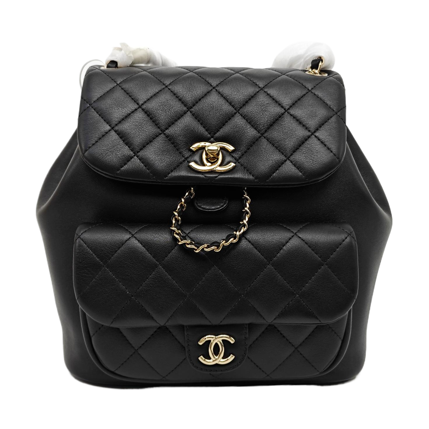 DUMA Large Quilted Calfskin Black