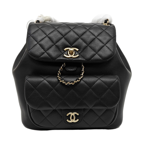 DUMA Large Quilted Calfskin Black