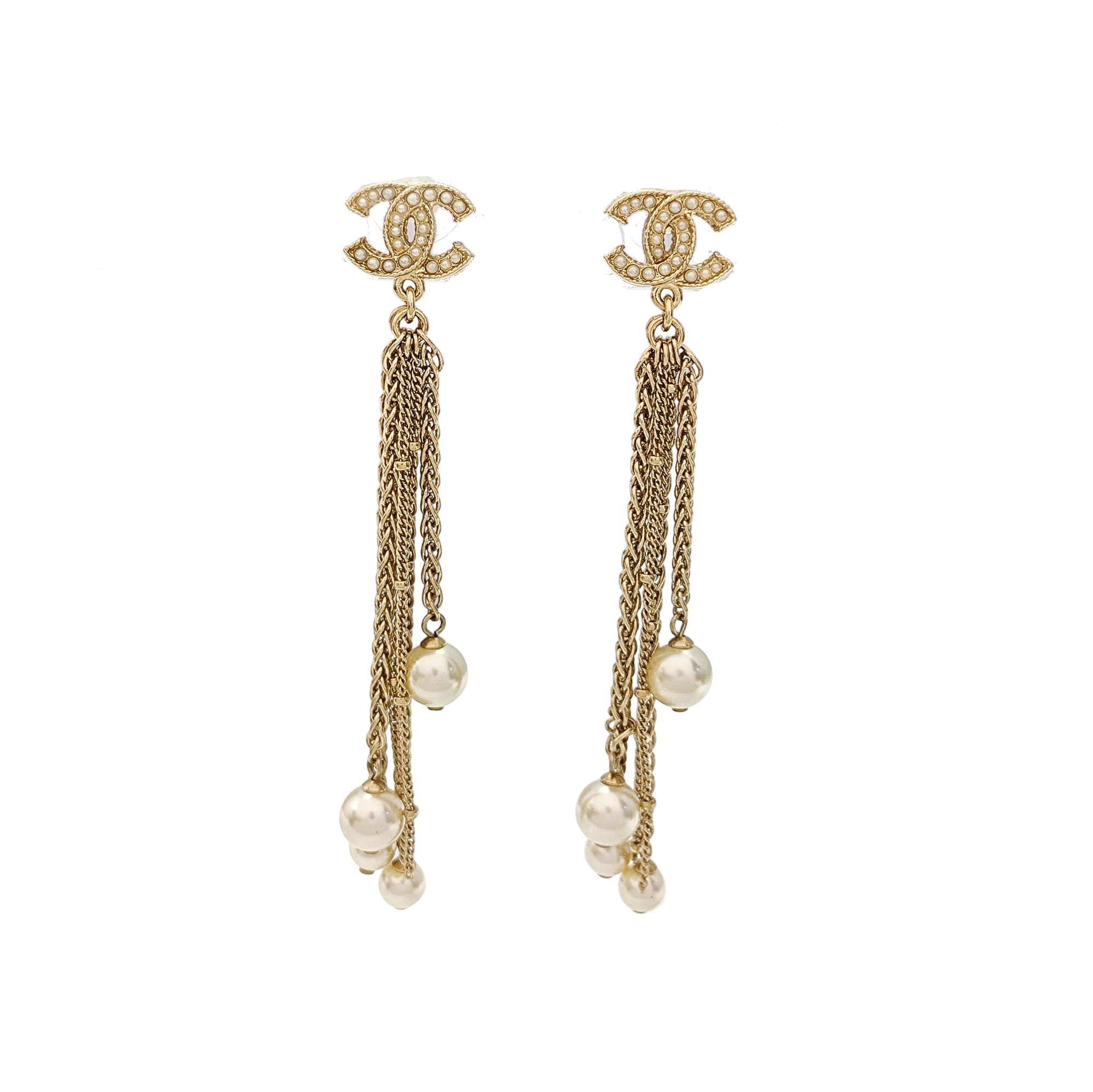 CC Logo Metal Gold Earrings