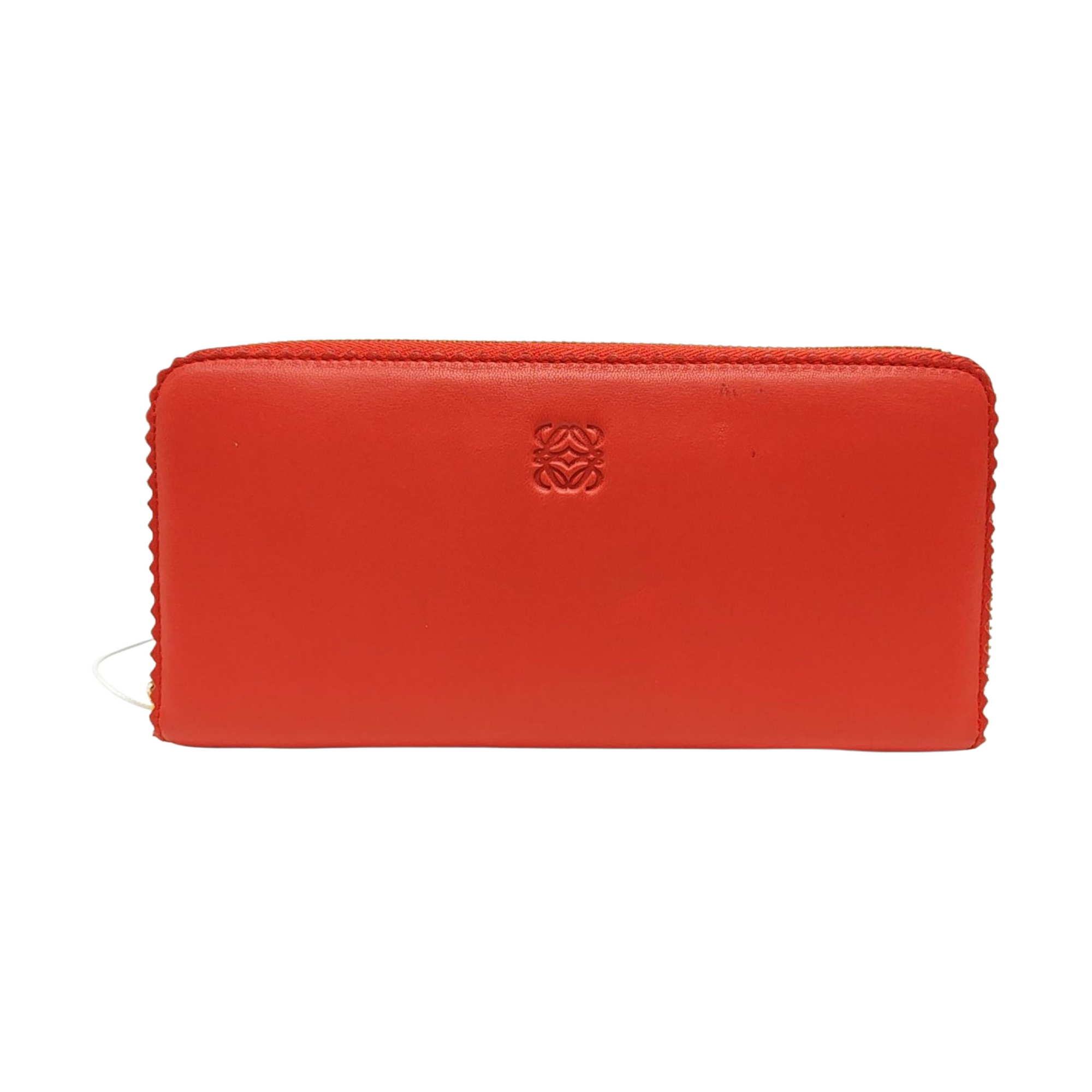 Brand Lambskin Red Wallet