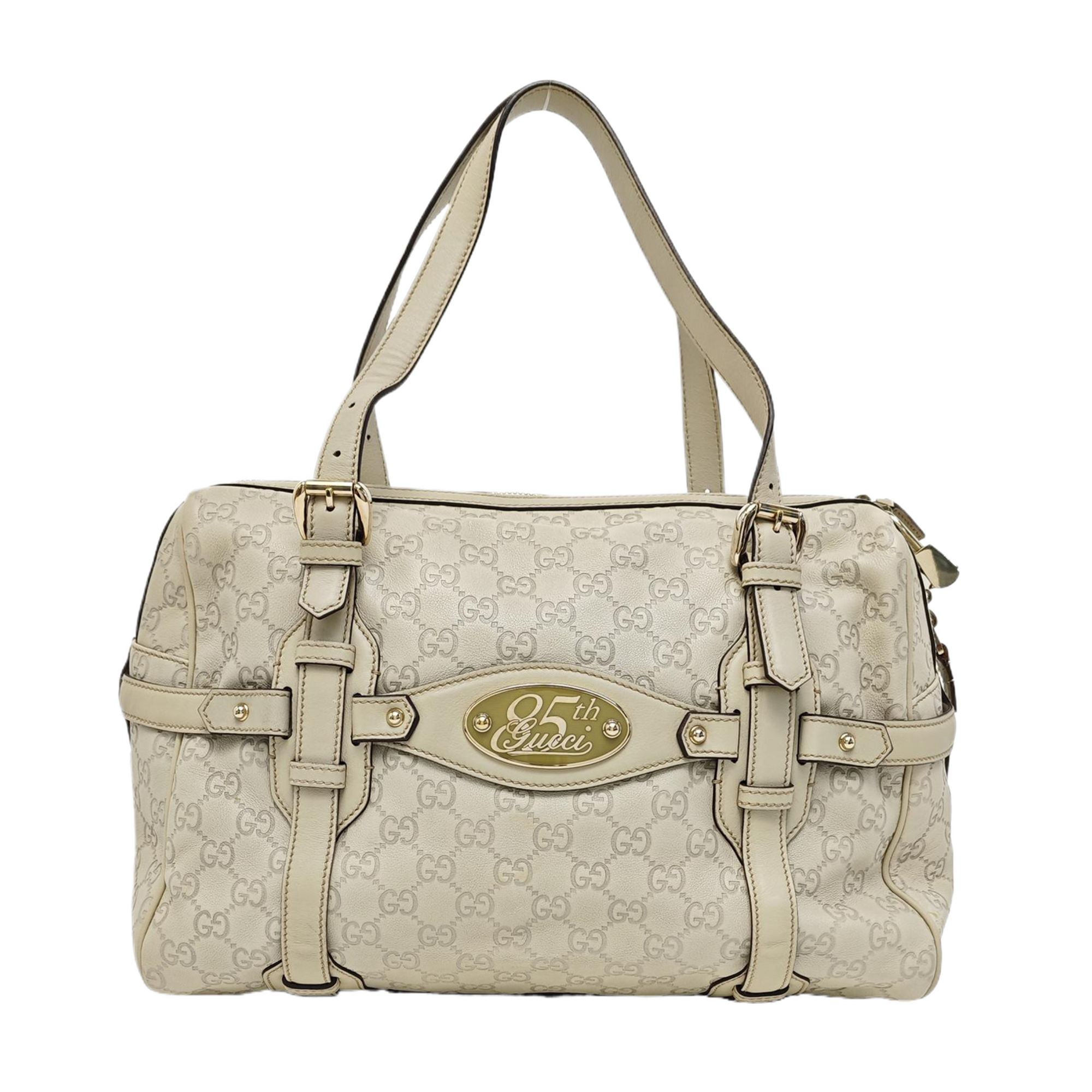 Monogram Calfskin Top Handle Bag White