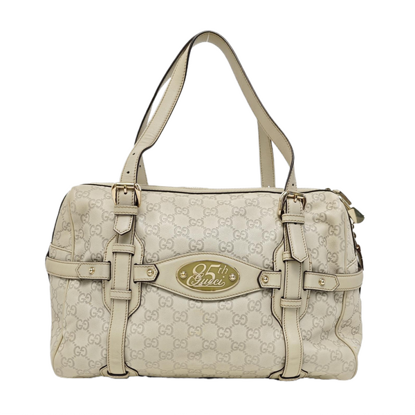 Monogram Calfskin Top Handle Bag White