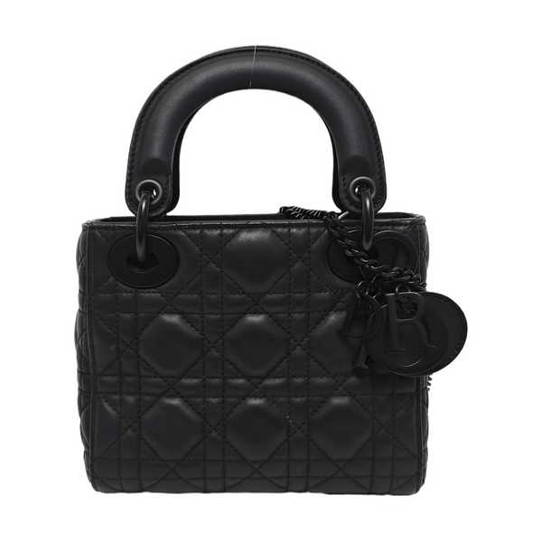 Lady Dior Mini Cannage Lambskin Black