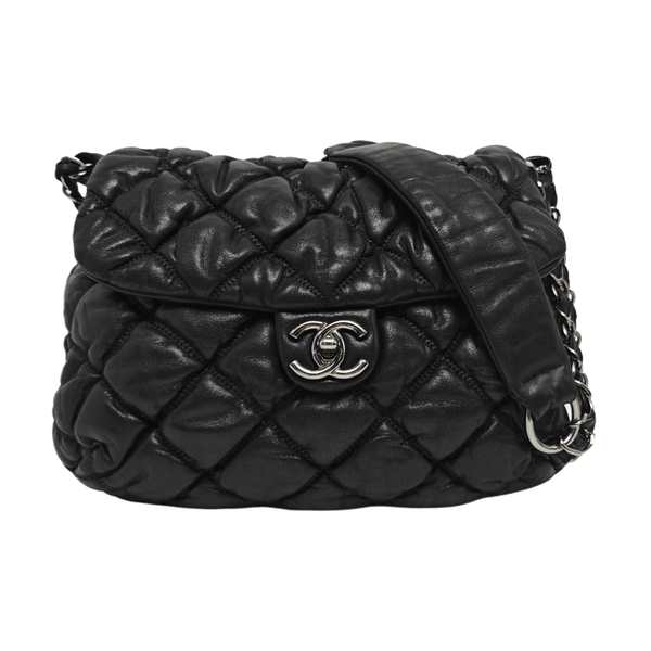 Quilted Calfskin Shoulder Bag Black