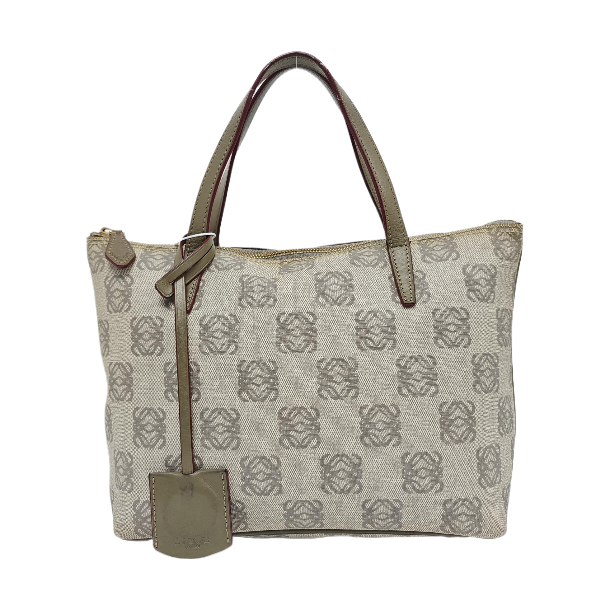 Coated Canvas Top Handle Bag Gray