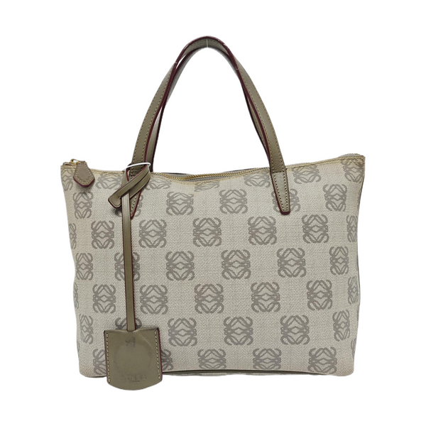 Coated Canvas Top Handle Bag Gray