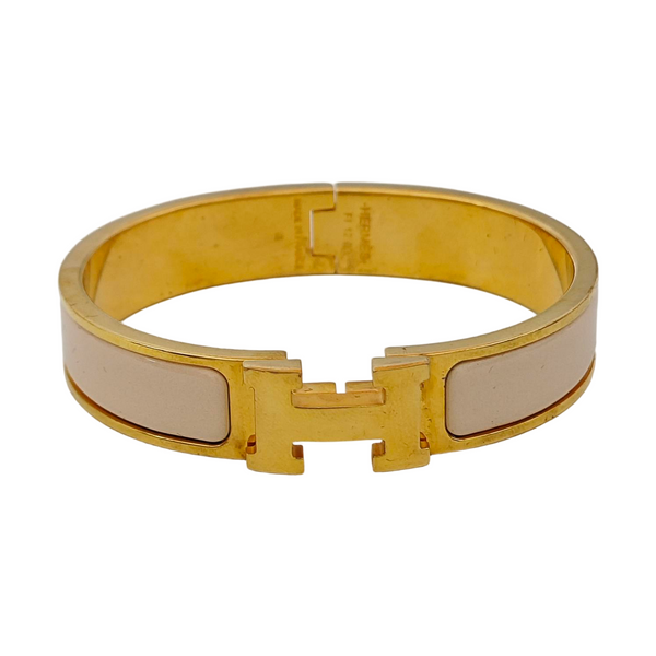 Clic H Metal Brown Bangle