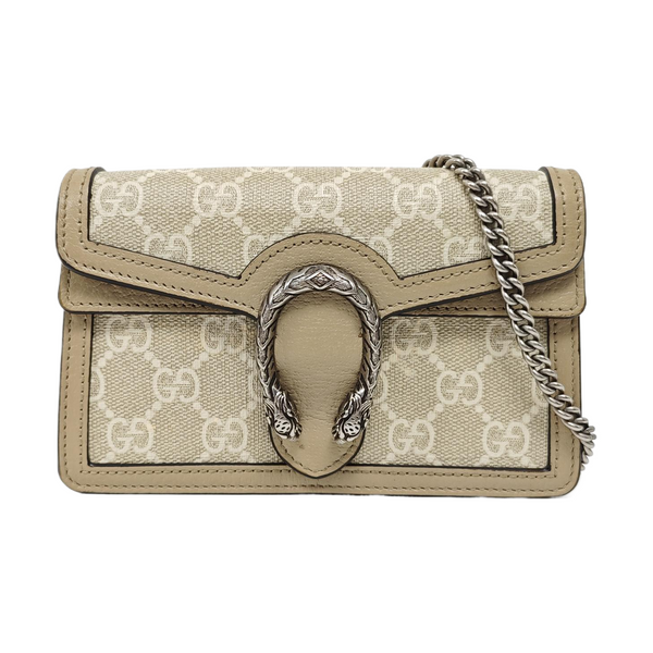 Dionysus Super Mini Monogram Coated Canvas Beige