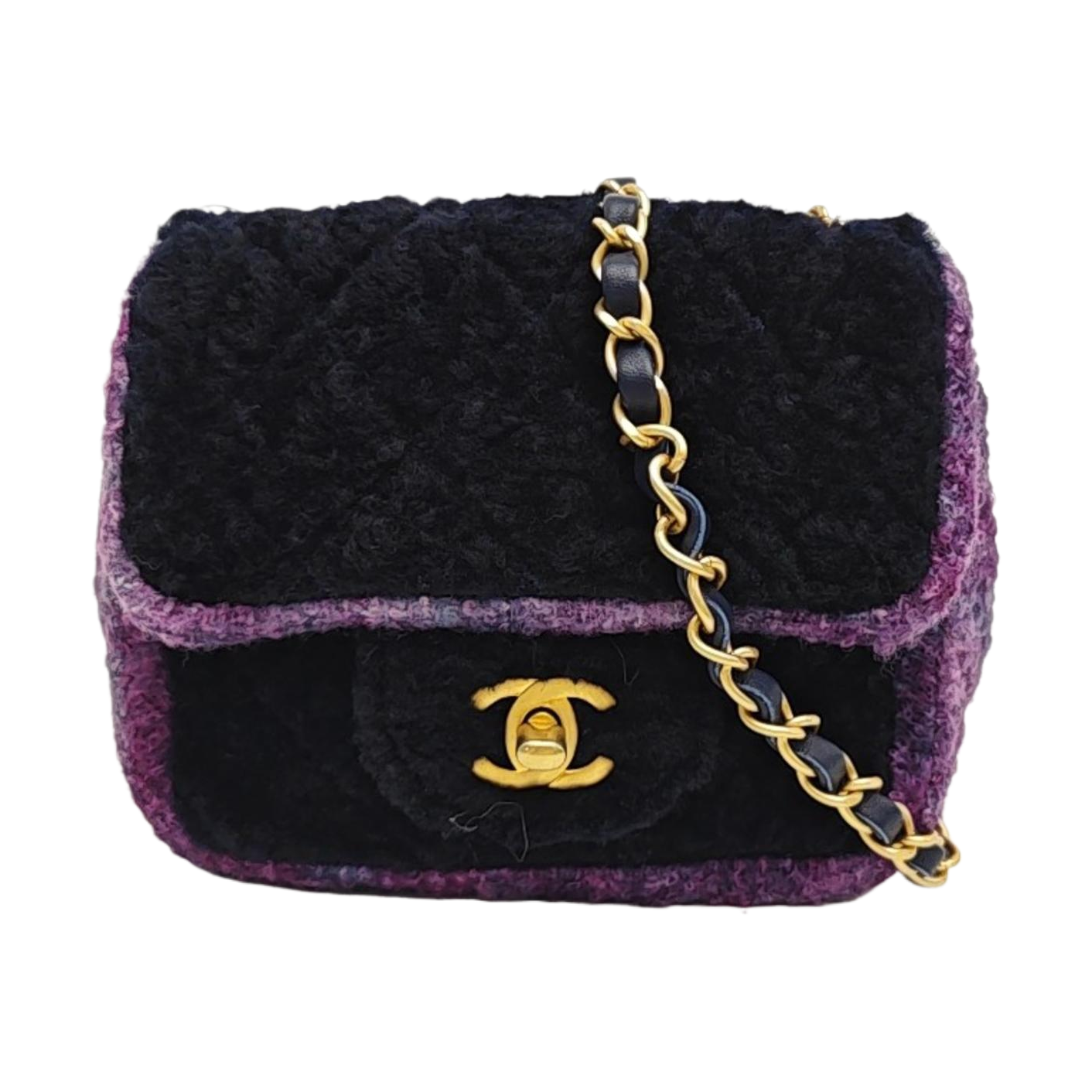 CLASSIC FLAP Mini Quilted Wool Black