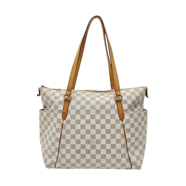 TOTALLY MM Damier Azur Coated Canvas White