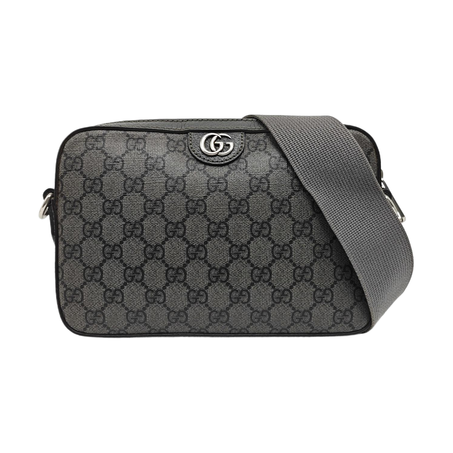 Ophidia Large Monogram Coated Canvas Gray