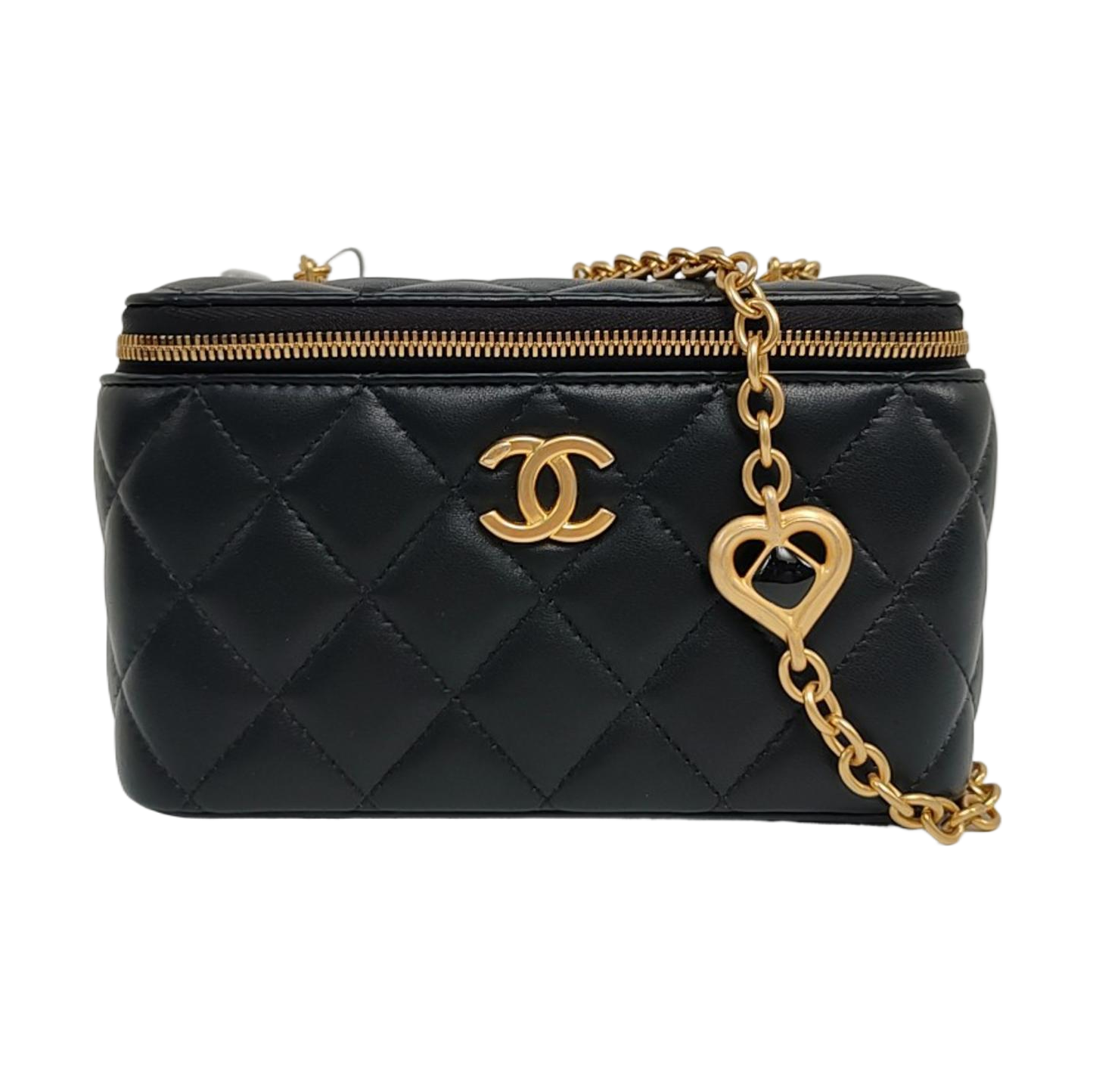Authenticated pre-owned  VANITY CASE Quilted Lambskin Black - Shoulder Bag at Looply