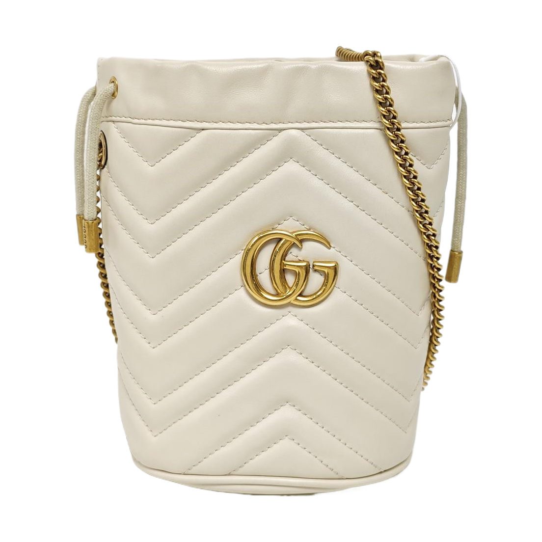 GG Marmont Mini Quilted Calfskin White