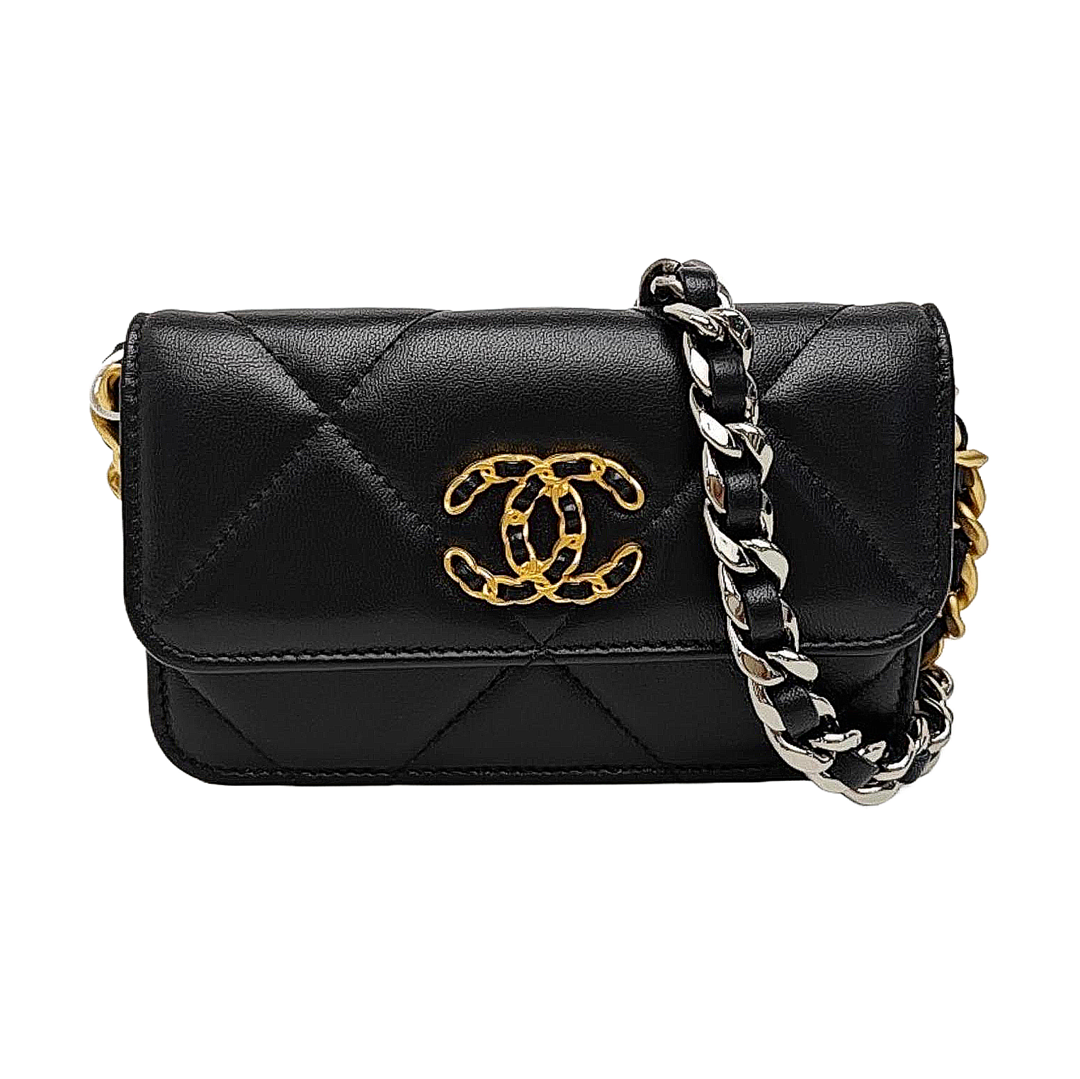 CHANEL 19 Small Quilted Lambskin Black