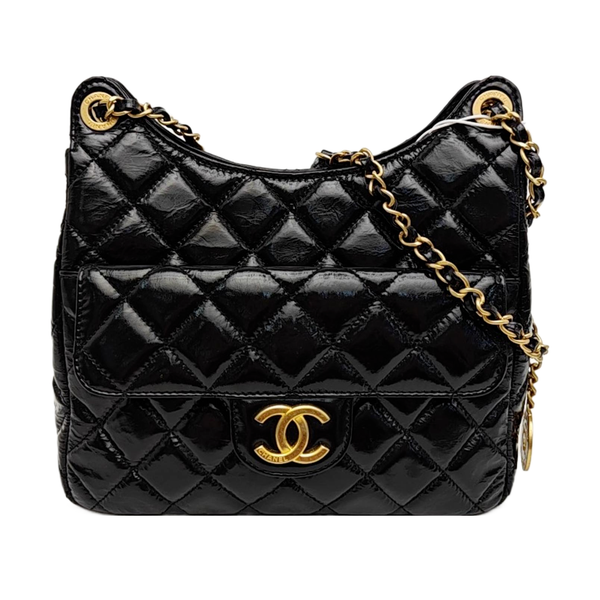 23C HOBO Medium Quilted Calfskin Black