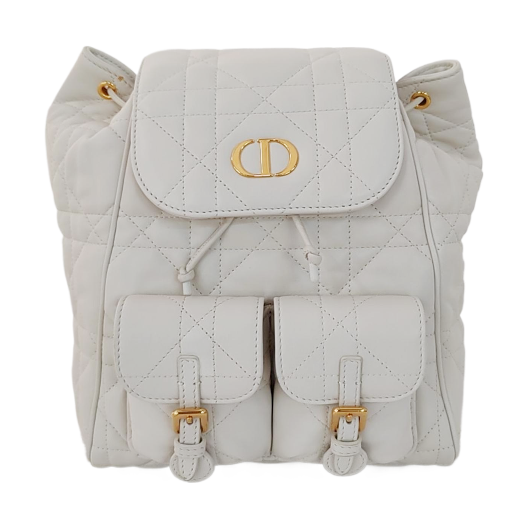 Dior Caro Medium Cannage Lambskin White