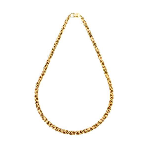 Twist Round Metal Gold Necklace