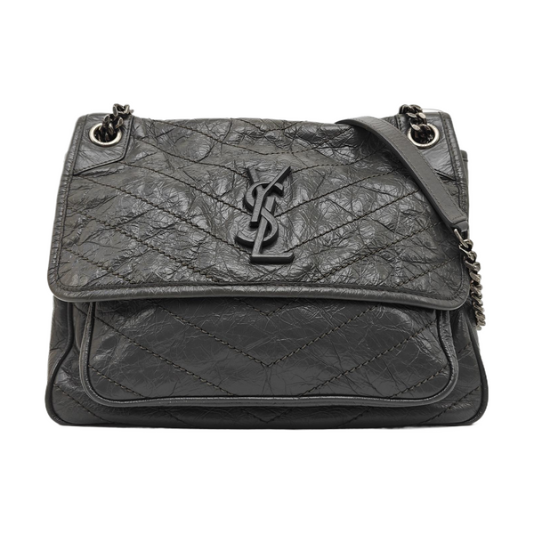 NIKI Medium Chevron Calfskin Gray