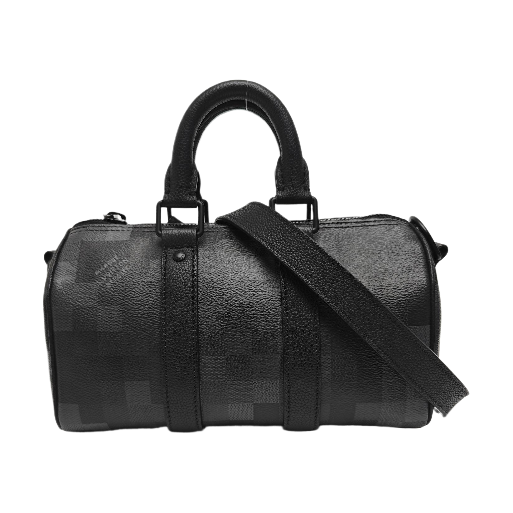 KEEPALL 25 Damier Graphite Coated Canvas Black