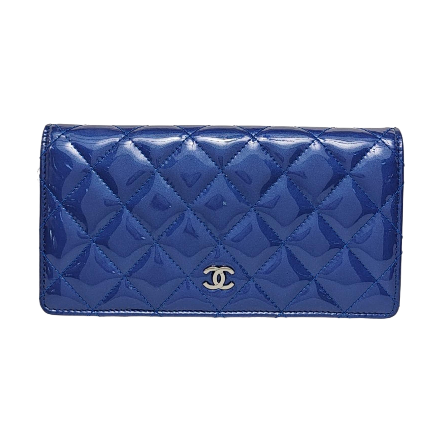 Quilted Calfskin Wallet Blue