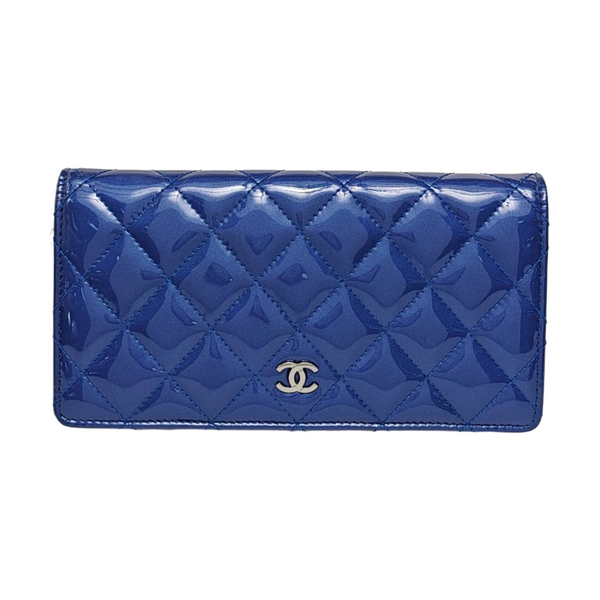 Quilted Calfskin Wallet Blue