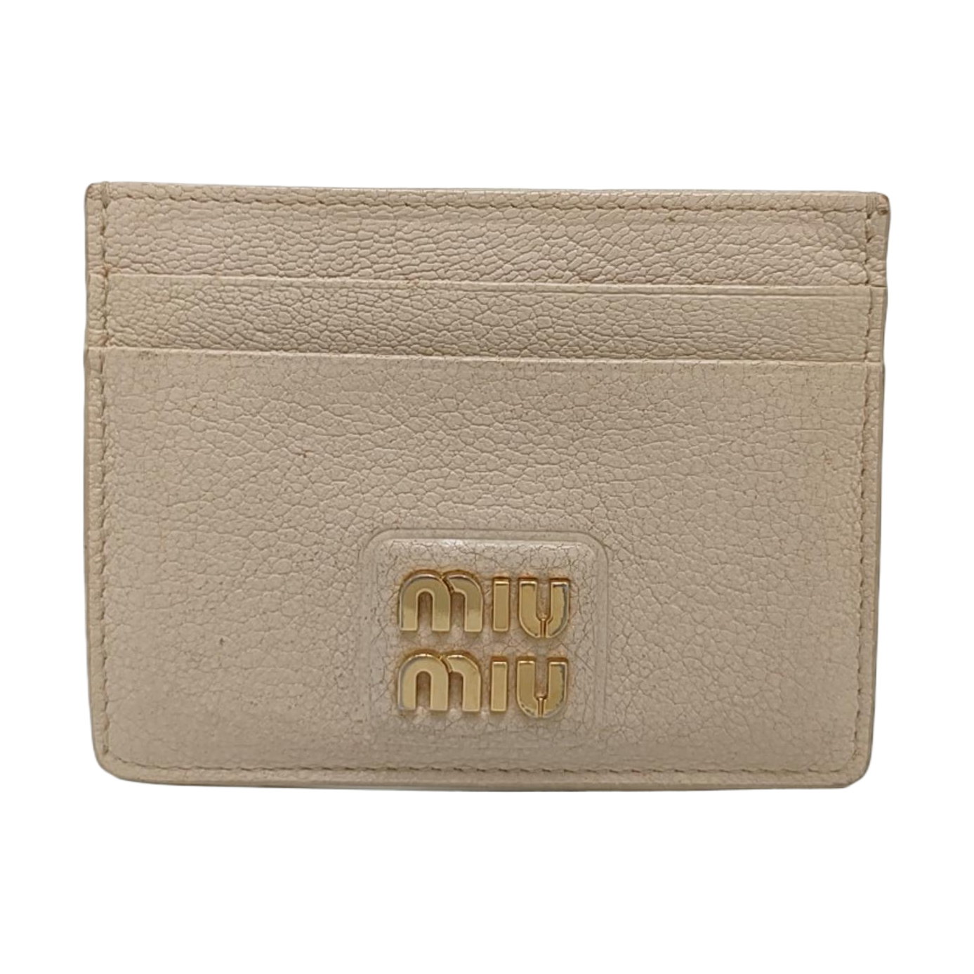 Madras Leather Beige Card Holder