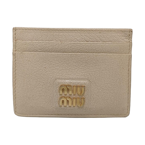 Madras Leather Beige Card Holder