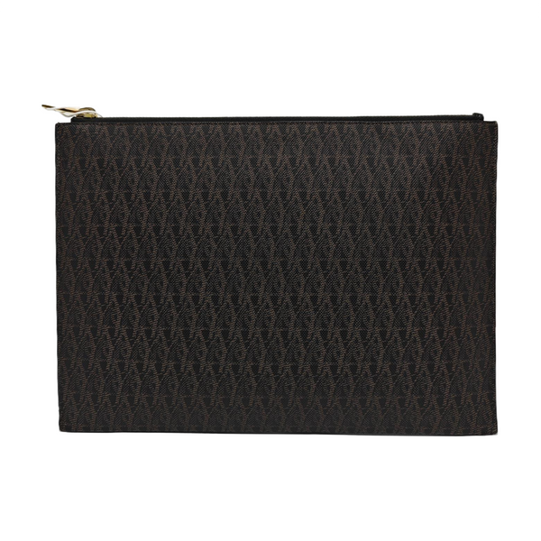 Coated Canvas Clutch Black