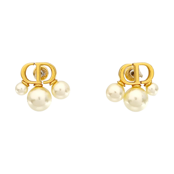 Petit CD Metal Gold Stud Earrings
