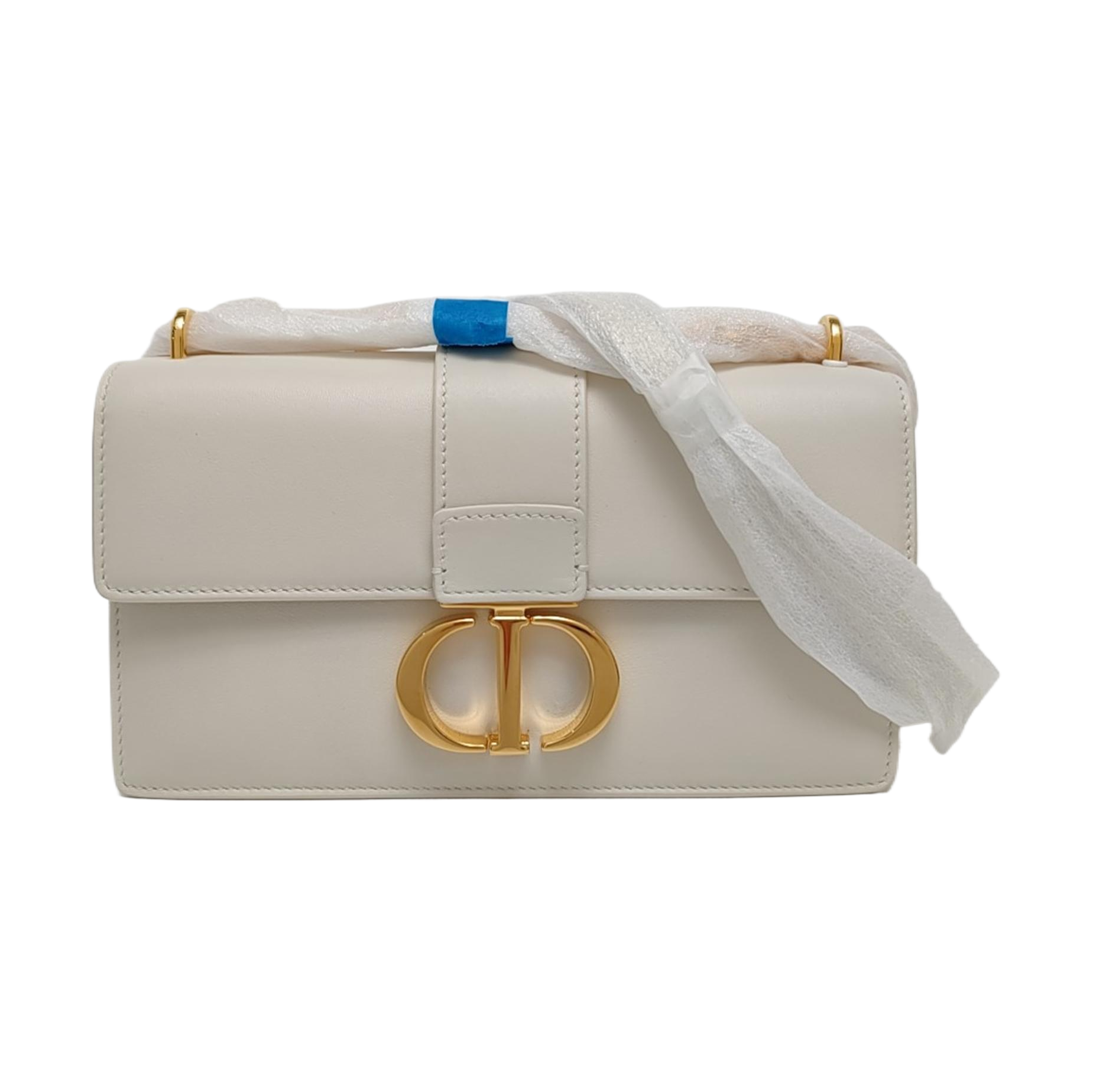 30 Montaigne East-West Small Calfskin White