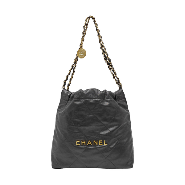 CHANEL 22 Small Quilted Calfskin Gray