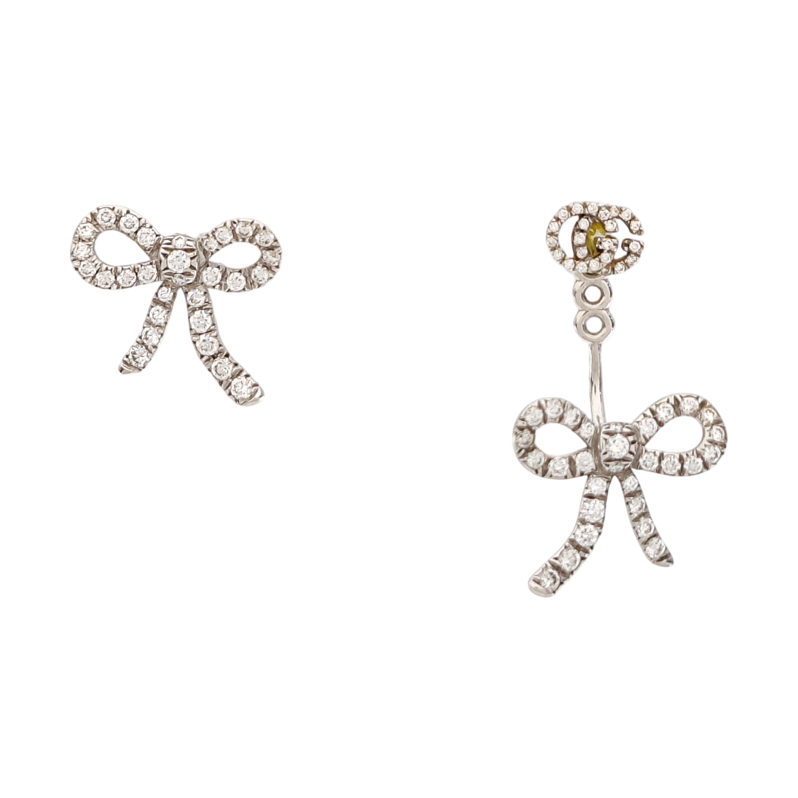 18k White Gold Silver Stud Earrings