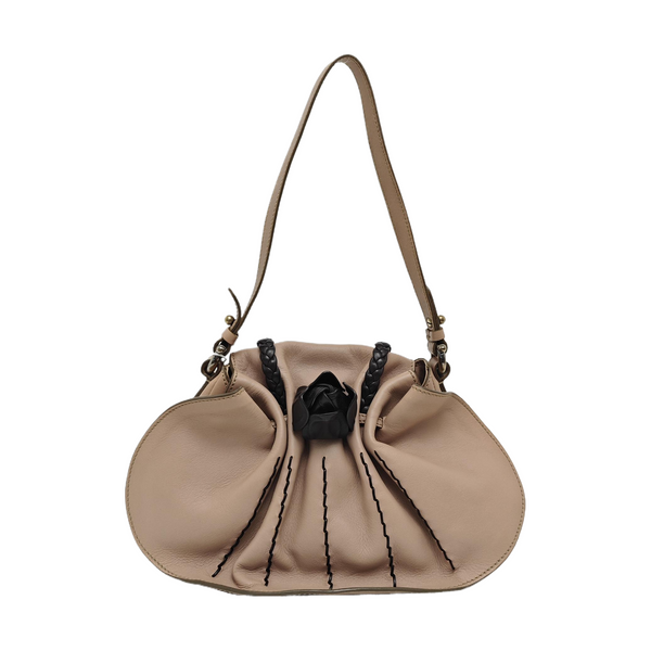 Leather Top Handle Bag Pink