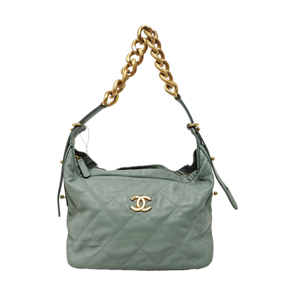 Quilted Calfskin Shoulder Bag Green