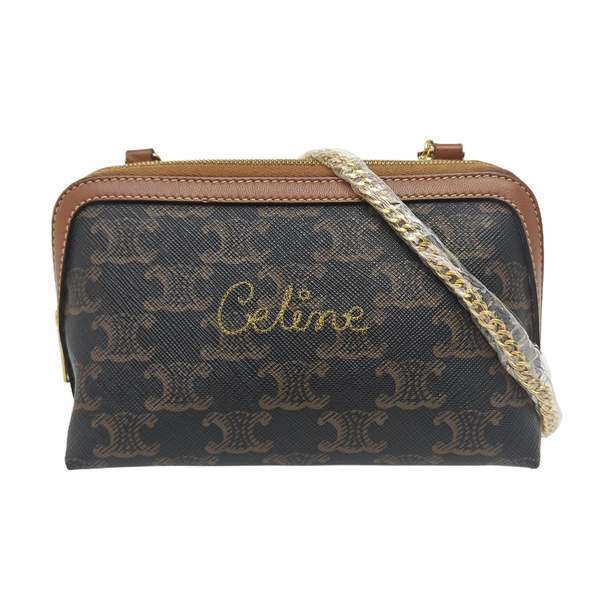 TRIOMPHE CANVAS Mini Coated Canvas Brown