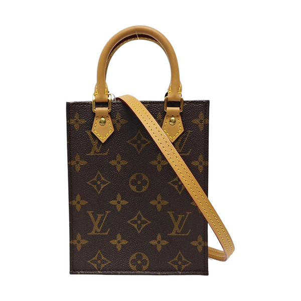 SAC PLAT Mini Monogram Coated Canvas Brown