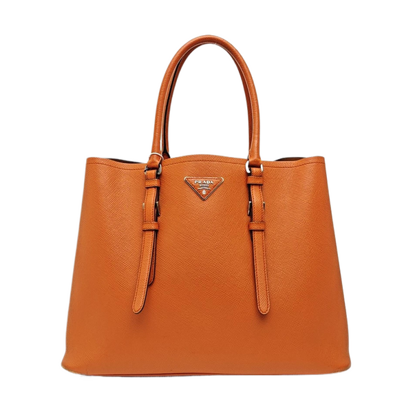 Double Large Saffiano Calfskin Orange