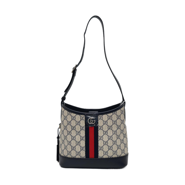 Ophidia Small Monogram Coated Canvas Beige