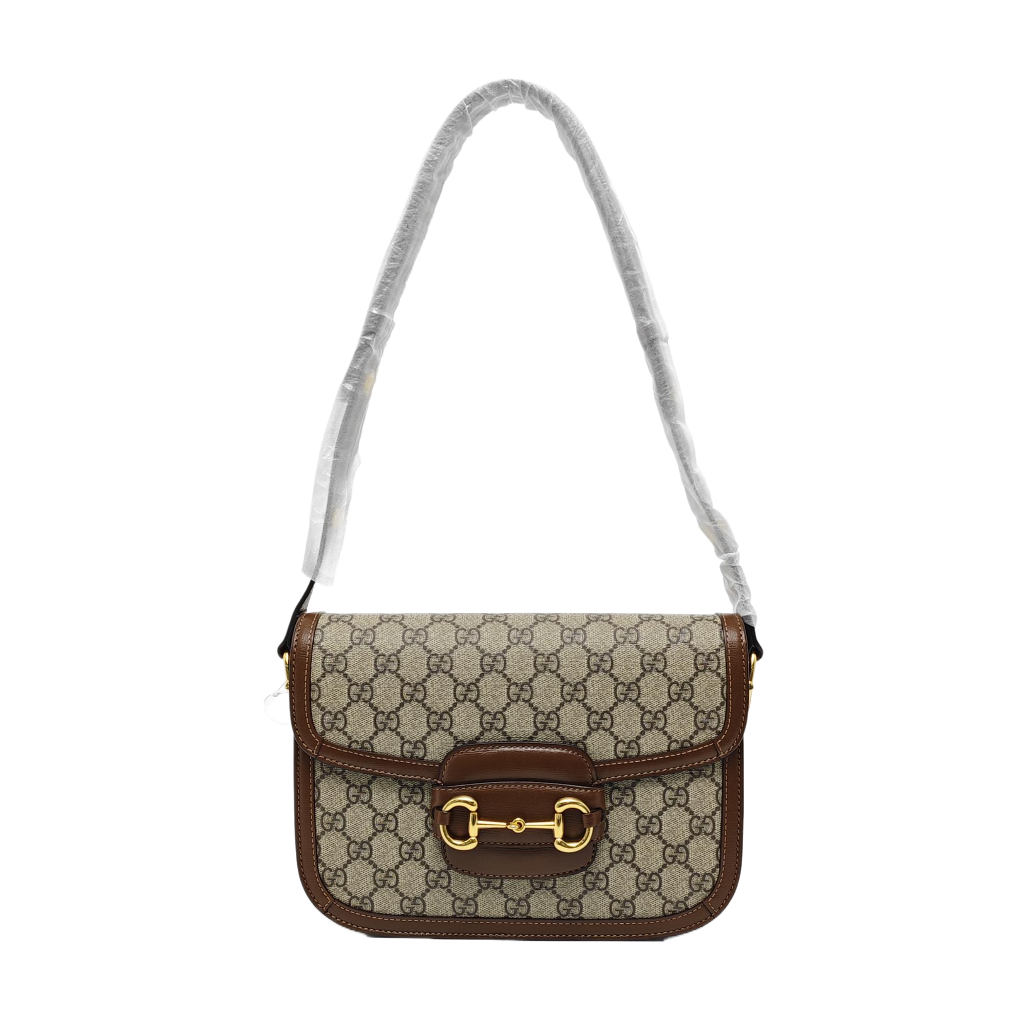 Horsebit 1955 Medium Monogram Coated Canvas Beige