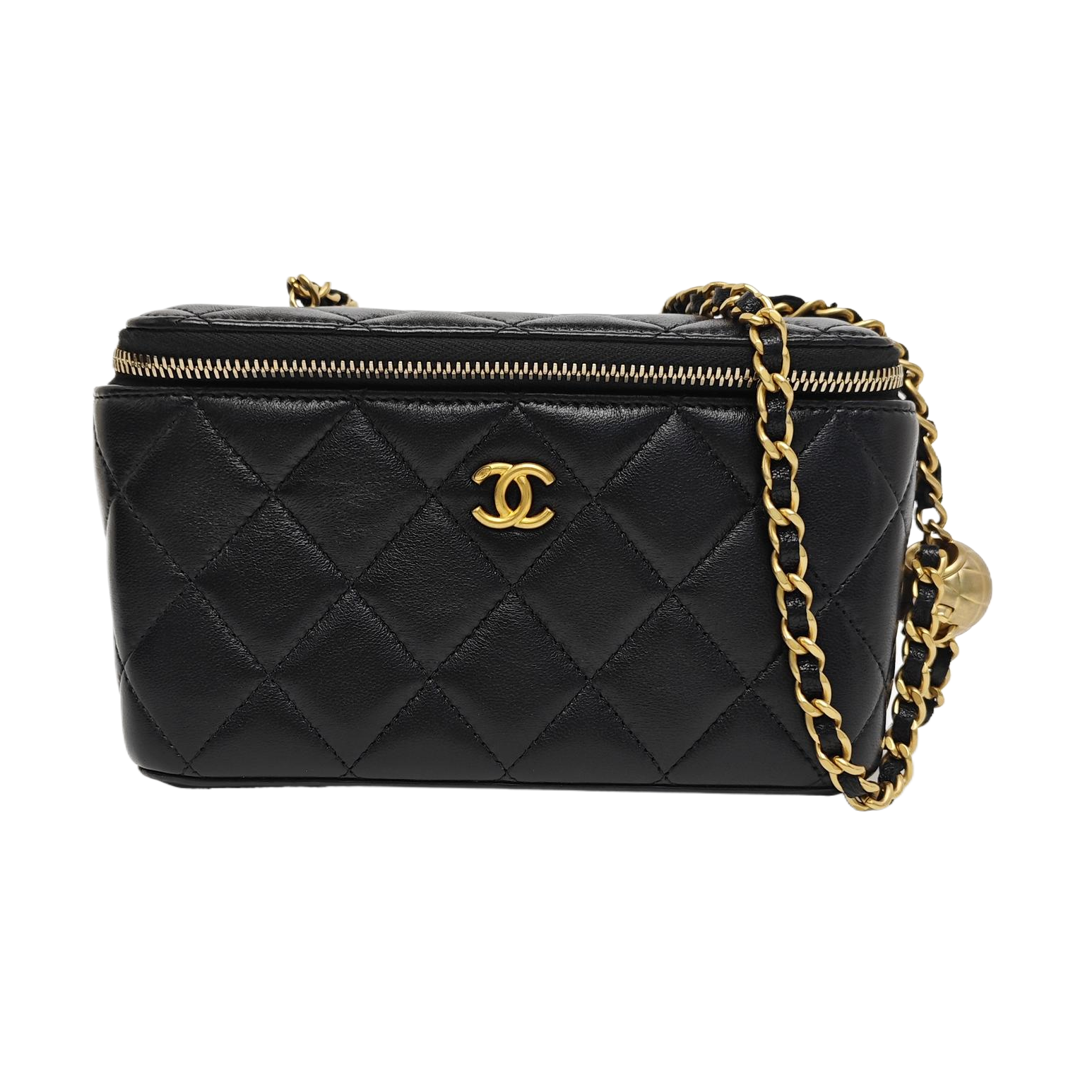 VANITY CASE Small Quilted Lambskin Black