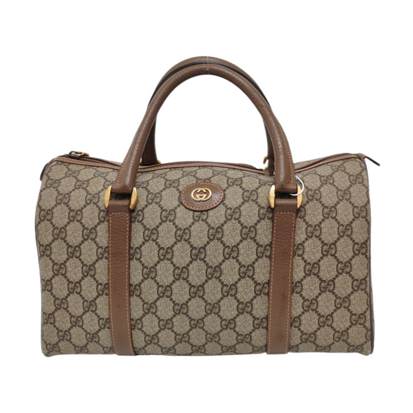 Boston Monogram Coated Canvas Brown
