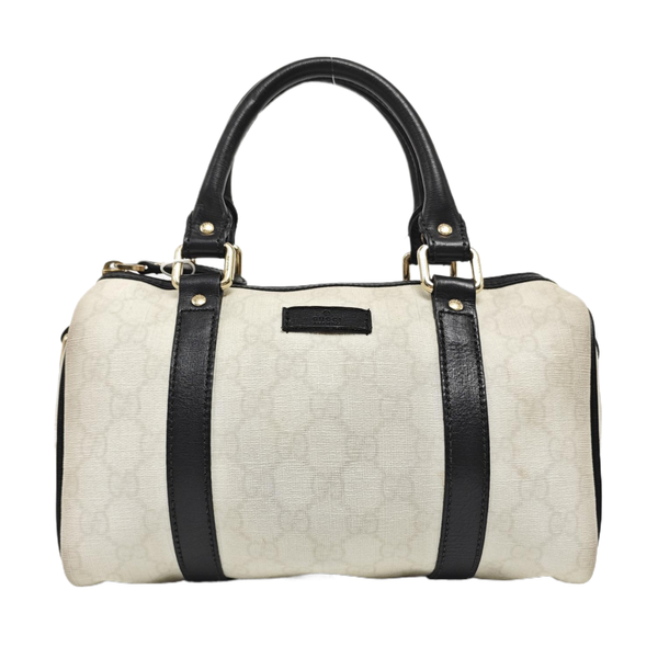 Joy Monogram Coated Canvas White