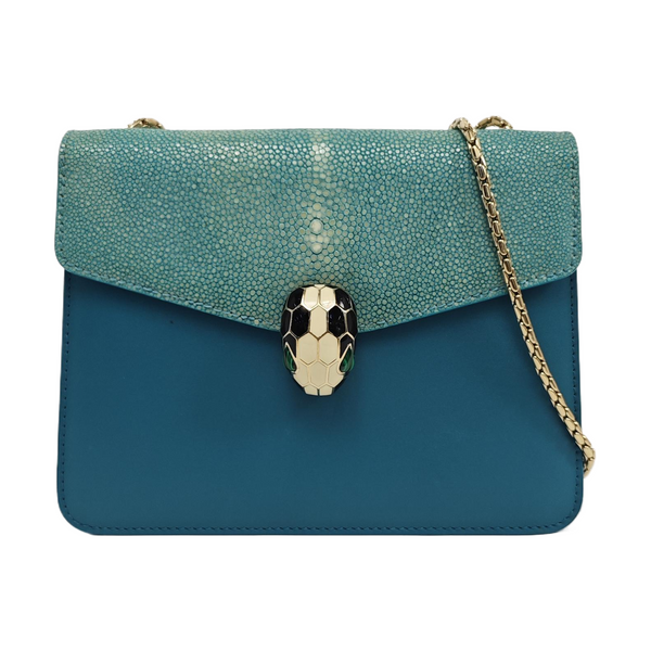 SERPENTI FOREVER Small Stingray Leather Green
