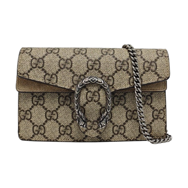 Dionysus Super Mini Monogram Coated Canvas Beige