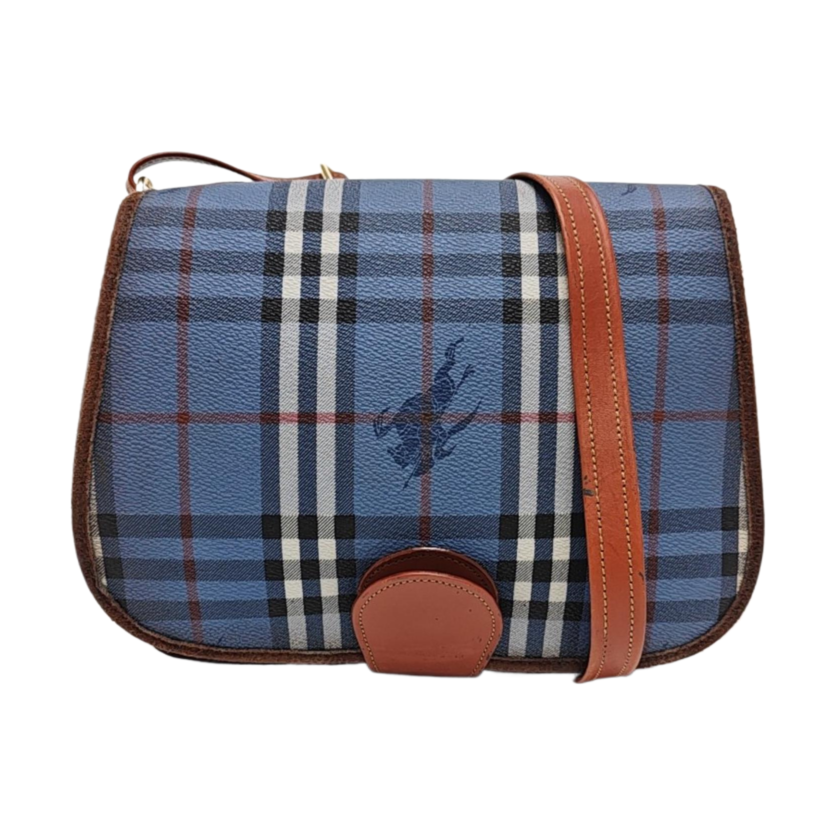 Coated Canvas Shoulder Bag Blue