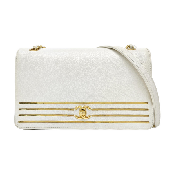 Calfskin Shoulder Bag White