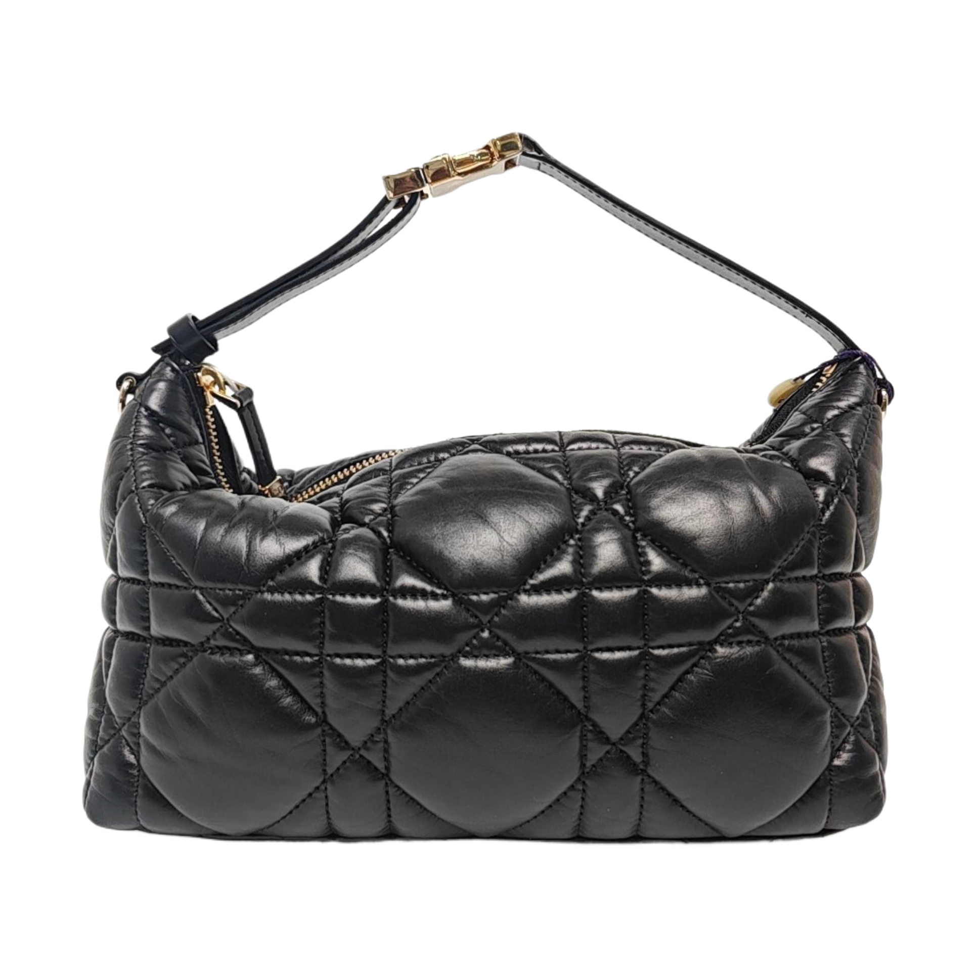 Diortravel Nomad Medium Cannage Calfskin Black