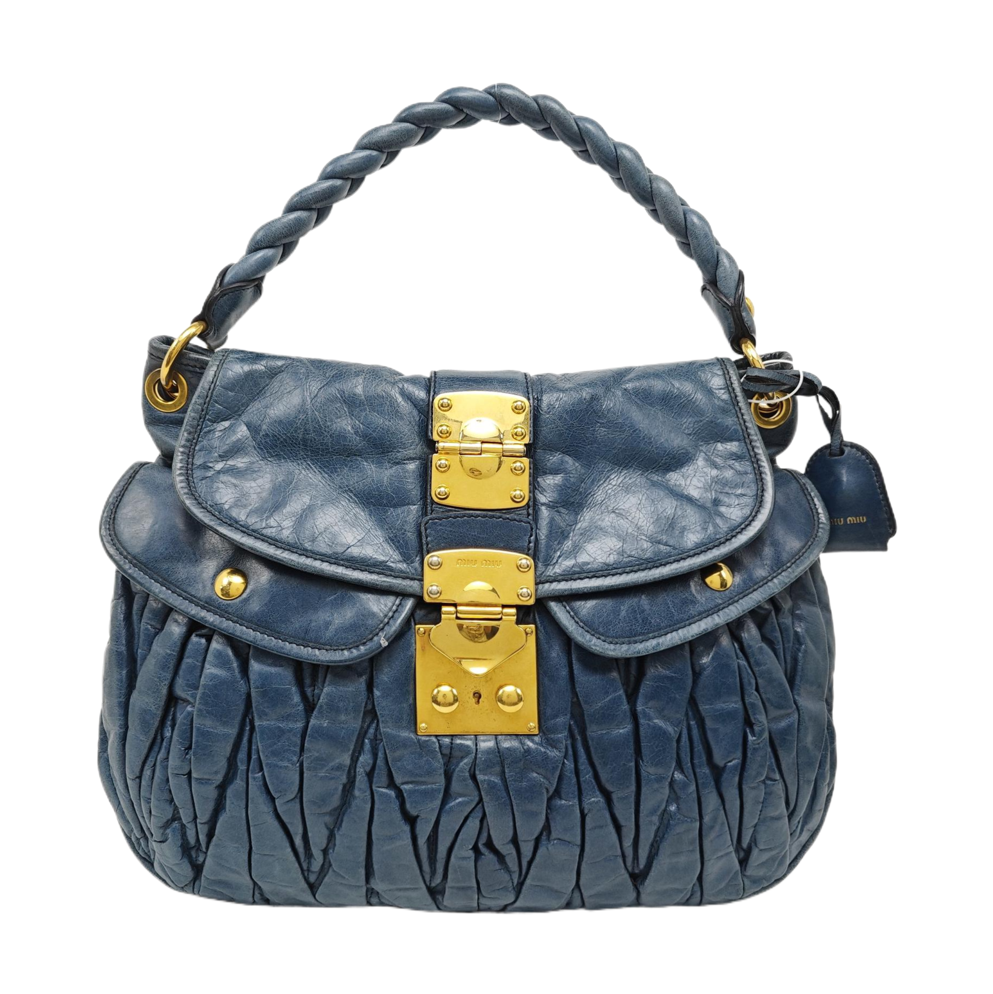 Miu Coffer Calfskin Blue