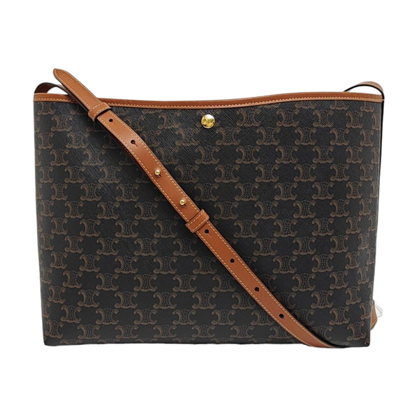 Coated Canvas Shoulder Bag Brown
